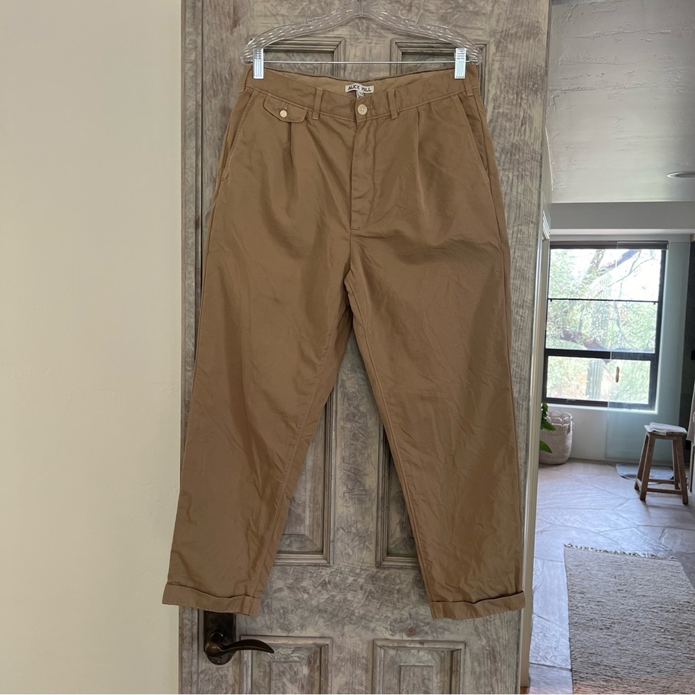 Alex Mill - Standard Pleated Pant in Cotton Linen (Khaki, 32)